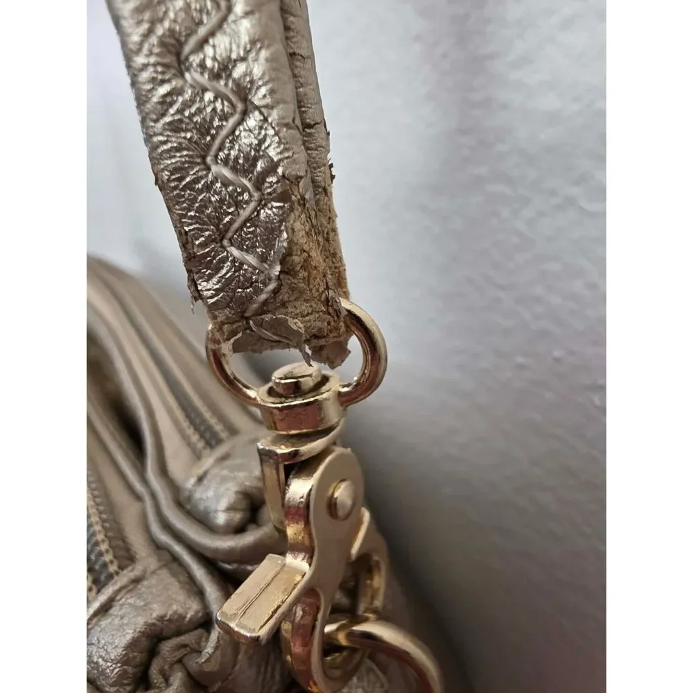 Michael Kors Metallic Gold Double Zip Crossbody Bag